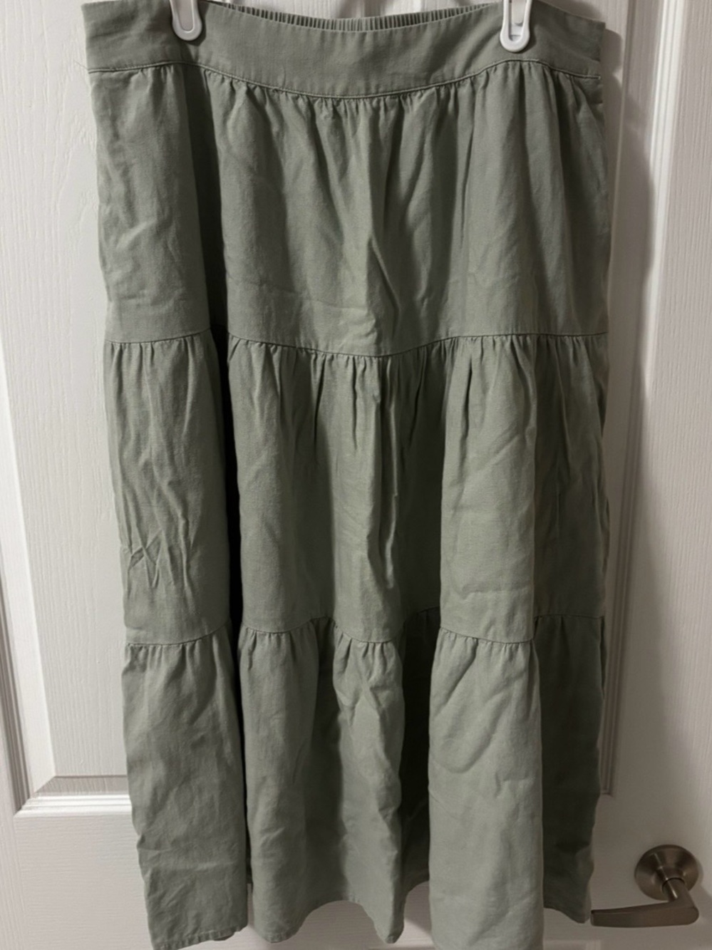 Tiered Maxi Skirt in Sage Green - Women